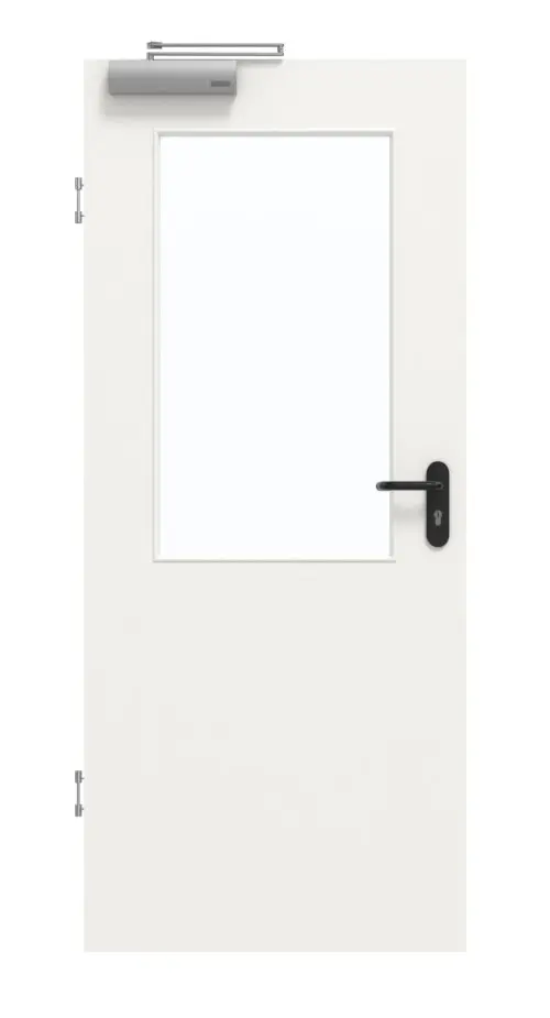 GARANT Drzwi przeciwpożarowe białe lakierowane 9016 z przeszkleniem LA-6