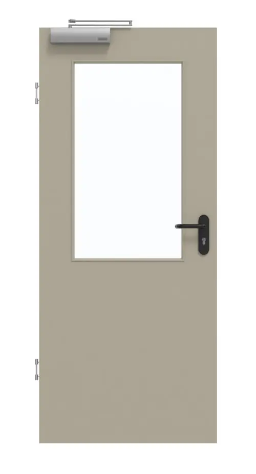 GARANT Drzwi dymoszczelne, matowe, szary jedwab 7044 G-TEC z przeszkleniem LA-6