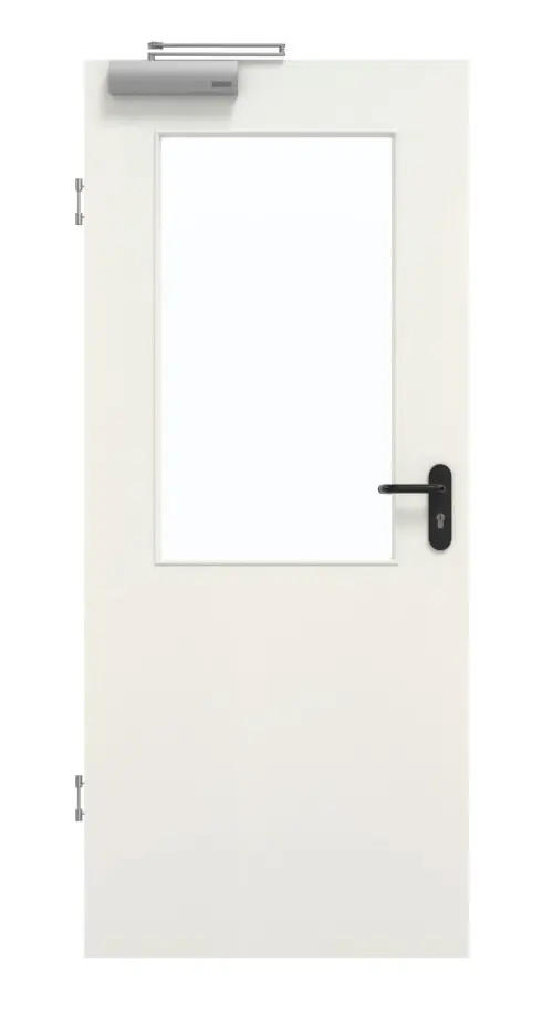 GARANT drzwi dymoszczelne biel ze strukturą Premium CePaL i przeszkleniem LA-6