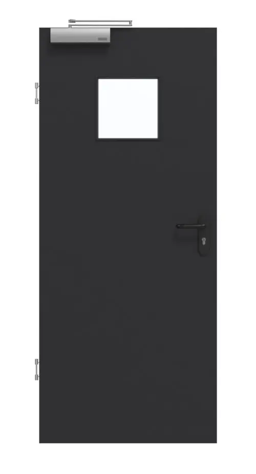 GARANT drzwi dymoszczelne matowe RAL 9005 G-TEC z przeszkleniem LA-7