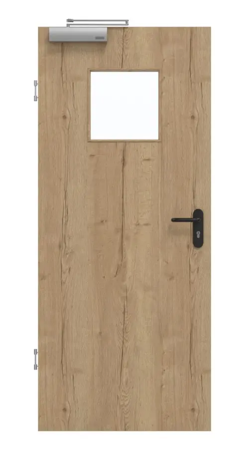 GARANT Drzwi dymoszczelne Authentic dąb szczelinowy CePaL z okienkiem przeszklonym LA-8