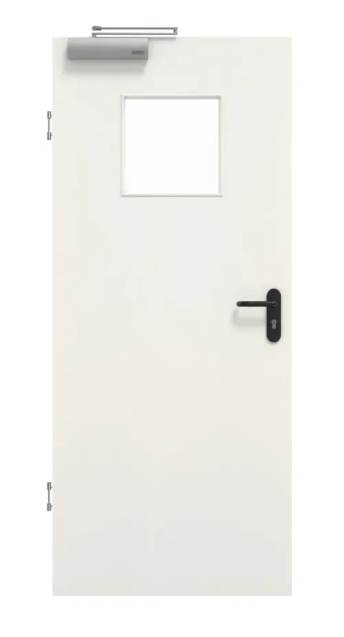 Drzwi dymoszczelne GARANT biel ze strukturalną Premium CePaL z przeszkleniem LA-8