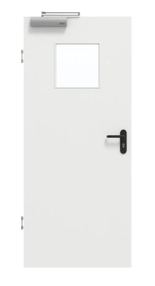 GARANT Drzwi dymoszczelne, matowe, biały lakier 9016 G-TEC z przeszkleniem LA-8
