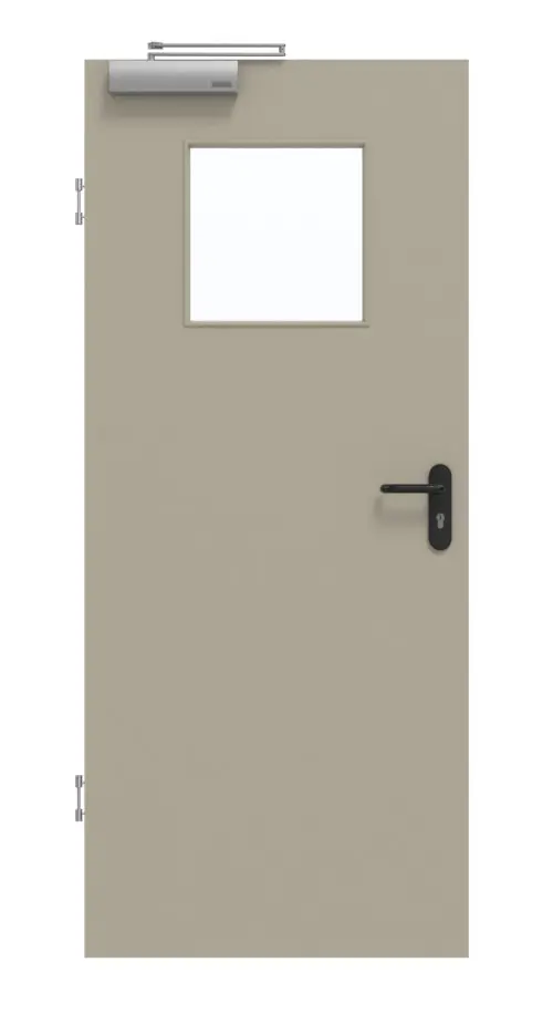 GARANT Drzwi dymoszczelne, matowe, szary jedwab 7044 G-TEC z przeszkleniem LA-9