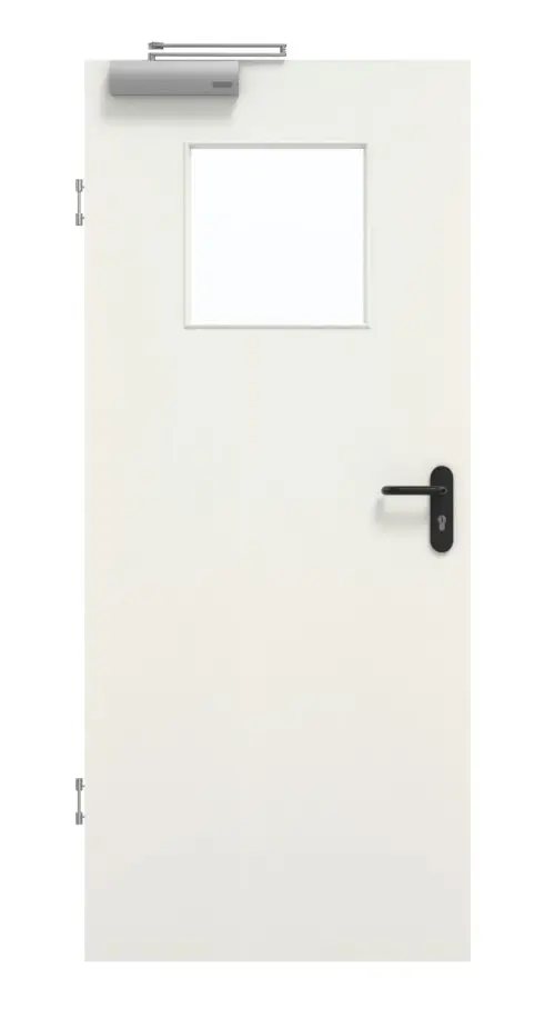 Drzwi dymoszczelne GARANT biel ze strukturalną Premium CePaL z przeszkleniem LA-9