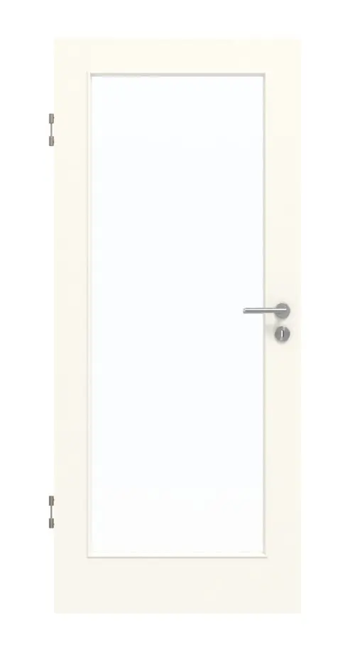 Widok frontowy drzwi dźwiękoszczelnych GARANT 0105-60 Pearl White CePaL z przeszkleniem LA-3