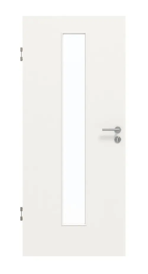 Drzwi dźwiękoszczelne GARANT, biały lakier 9016, z przeszkleniem LA-4 na środku