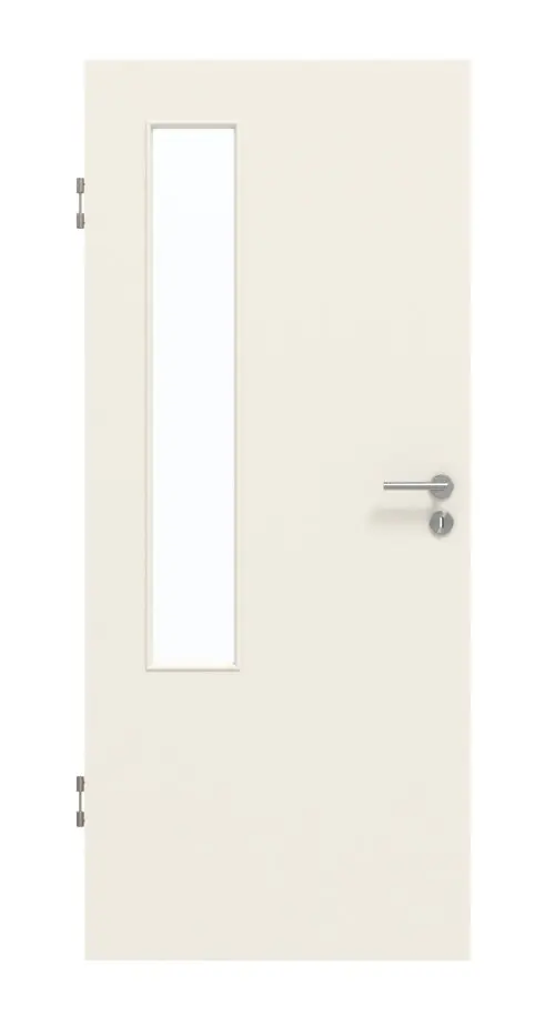 DRZWI DŹWIĘKOIZOLACYJNE GARANT Białe lakierowane 9010 z przeszkleniem LA-5 po stronie zawiasów