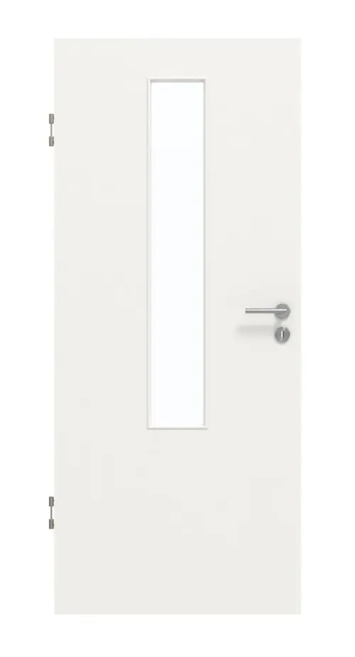 Drzwi dźwiękoszczelne GARANT, biały lakier 9016, z przeszkleniem LA-5 na środku