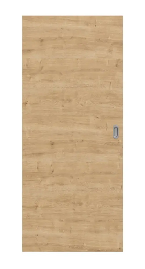 Widok frontowy drzwi przesuwnych Huga Basic Durat, dąb sękaty, układ pionowy