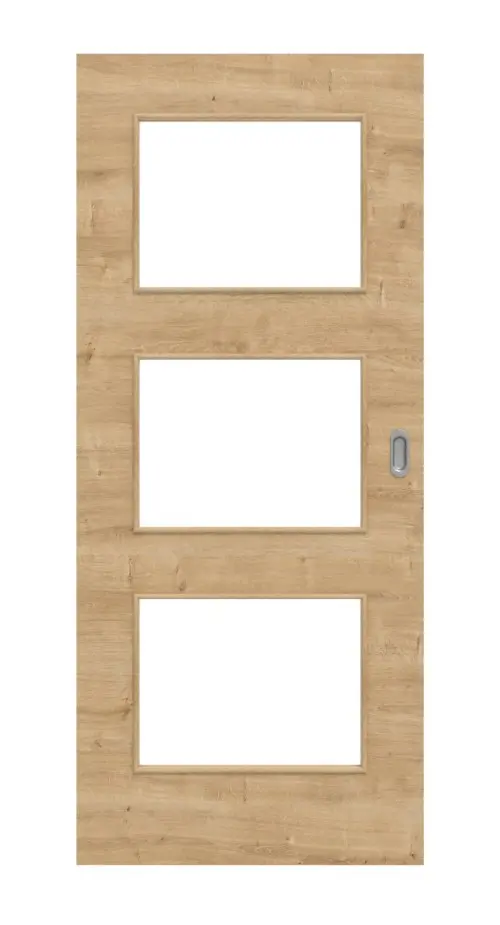 Widok frontowy dębu sękatego wzdłuż LA 11 Basic Durat drzwi przesuwne - Huga