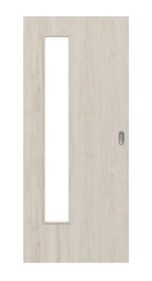Widok frontowy dąb lazurowany LA 24 po stronie zawiasów Basic Durat drzwi przesuwne - Huga