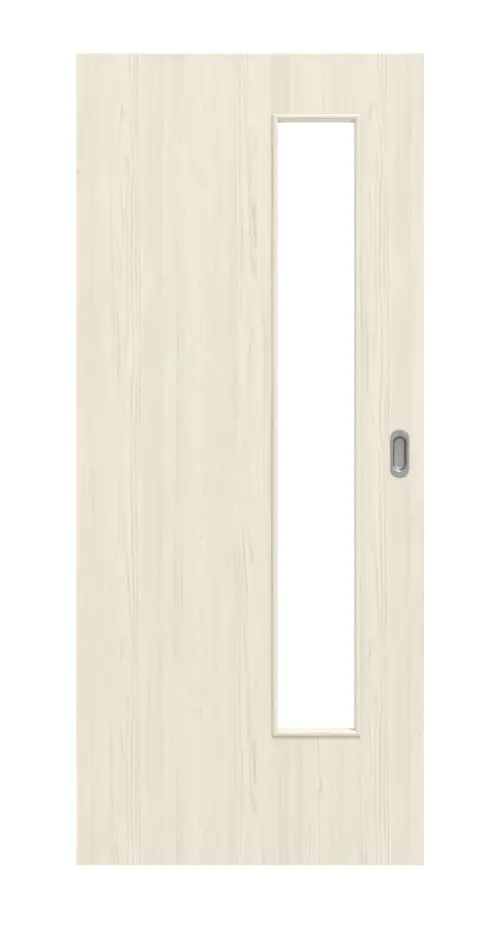 Widok frontowy modrzew lazura LA 24 od strony zamka Basic Durat drzwi przesuwne - Huga