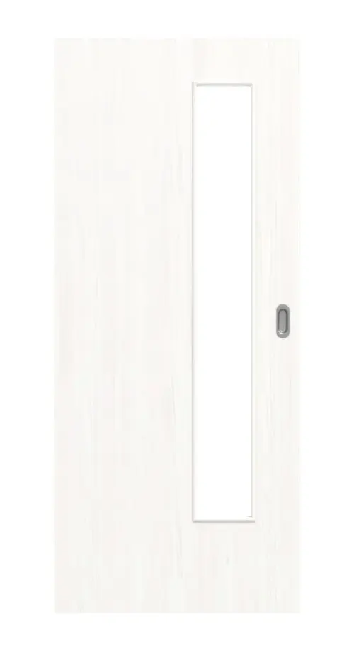 Widok frontowy biel pino LA 24 od strony zamka Basic Durat drzwi przesuwne - Huga