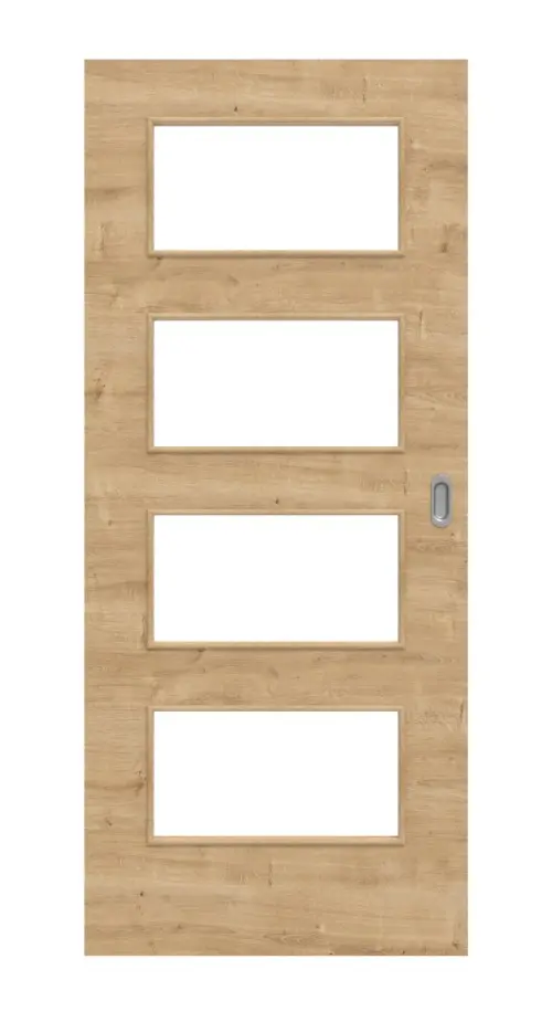 Widok frontowy dąb sękaty wzdłuż LA 9 Basic Durat drzwi przesuwne - Huga