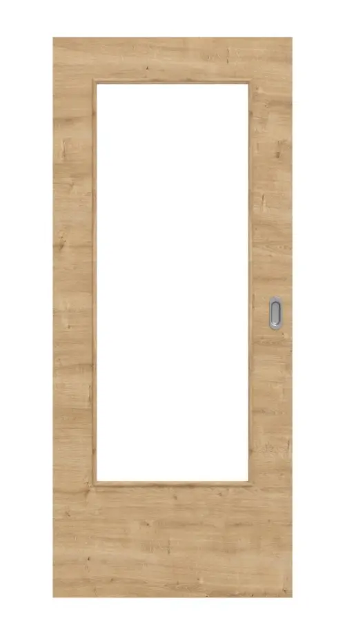 Widok frontowy dębu sękatego wzdłuż DIN-LA Basic Durat drzwi przesuwne - Huga