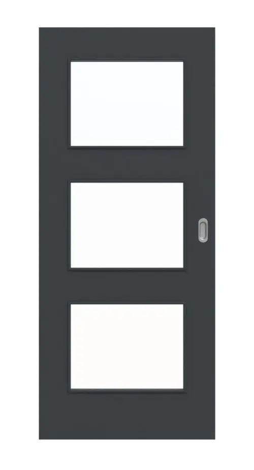 Widok frontowy drzwi przesuwnych antracyt RAL 7016 lakierowane LA 11 Basic - Huga
