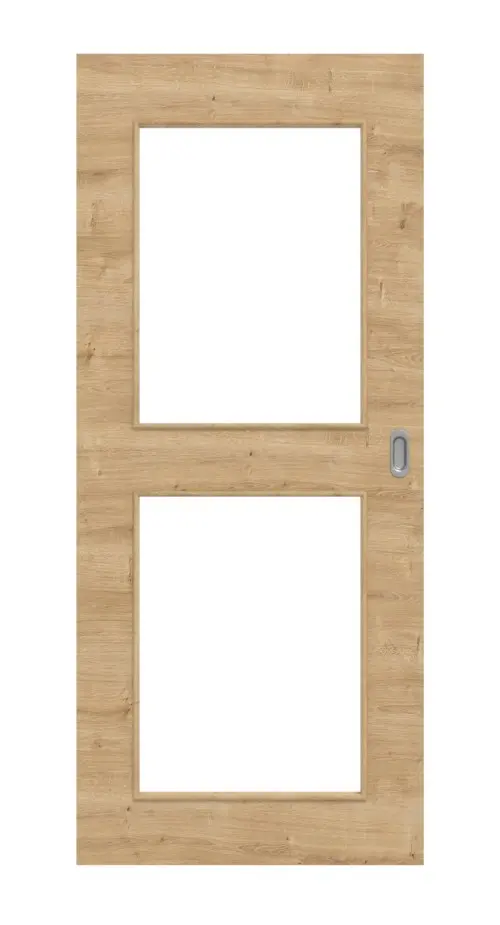 Widok frontowy dębu sękatego wzdłuż LA 12 Basic Durat drzwi przesuwne - Huga