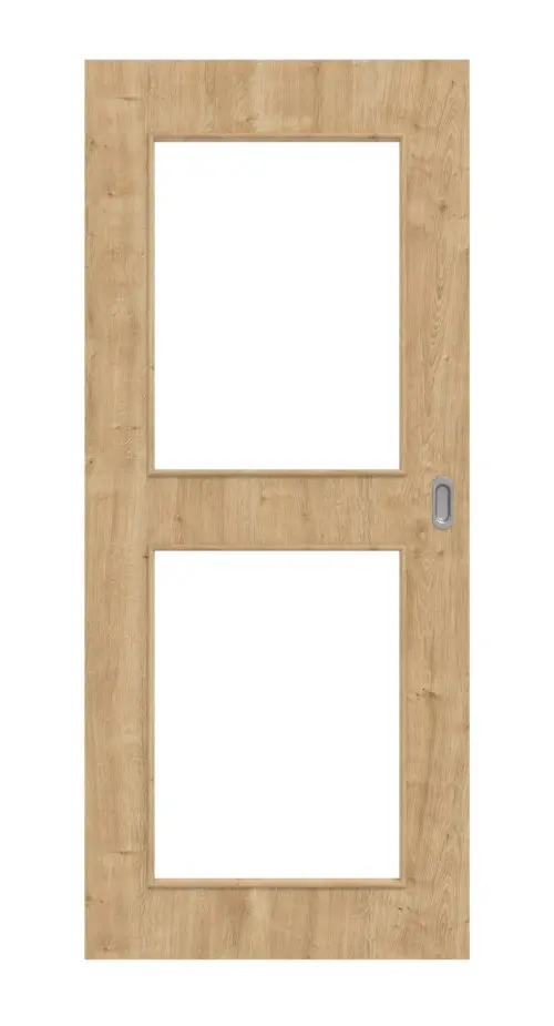Widok frontowy drzwi przesuwnych dąb sękaty LA 12 Basic Durat - Huga