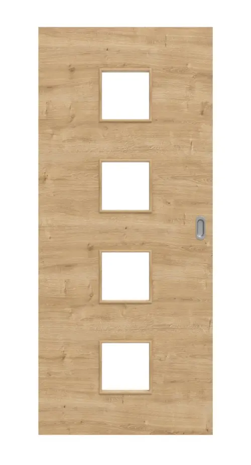 Widok frontowy dąb sękaty wzdłuż LA 14 Basic Durat drzwi przesuwne - Huga