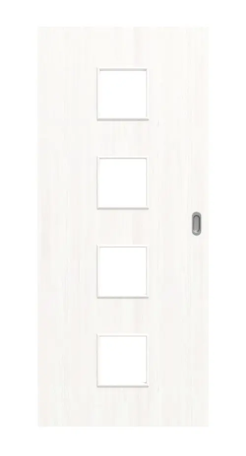 Widok frontowy drzwi przesuwnych biel pino LA 14 Basic Durat - Huga