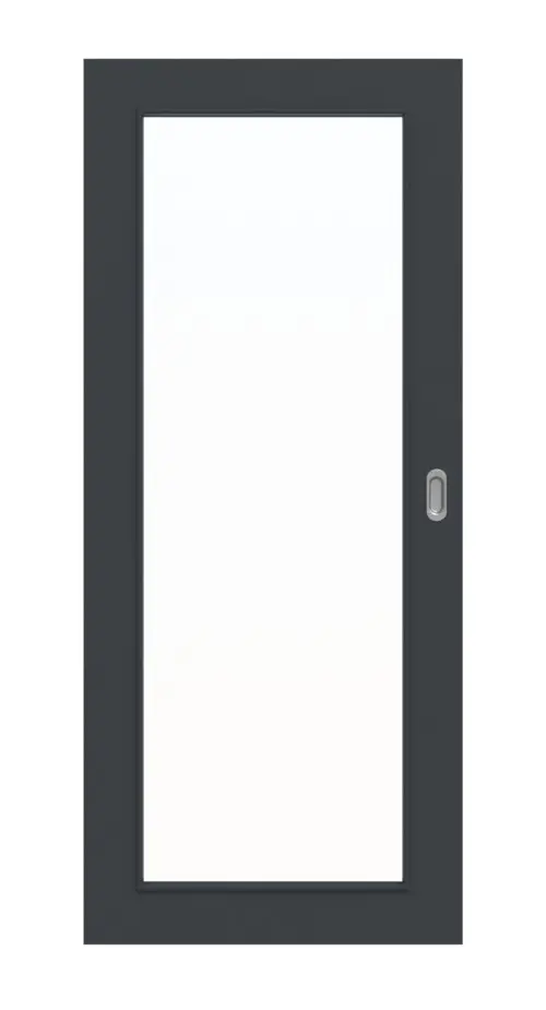 Widok frontowy - drzwi przesuwne lakierowane antracyt RAL 7016 LA 27 Basic - Huga