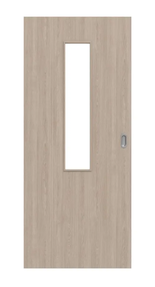 Widok frontowy dąb szary 4 LA na środku Basic Durat drzwi przesuwne - Huga