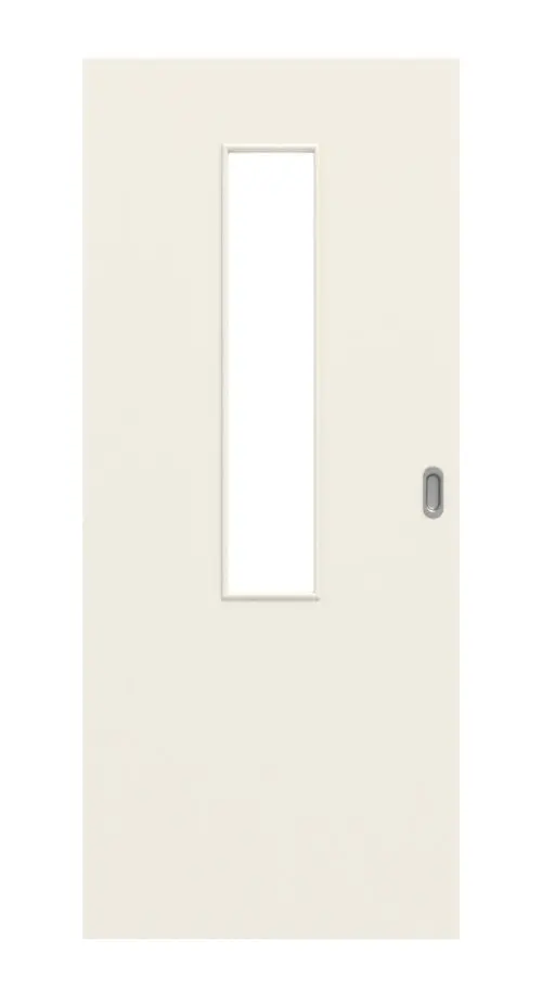 Widok frontowy biały podobny do RAL 9010 4 LA na środku Basic drzwi przesuwne lakierowane - Huga