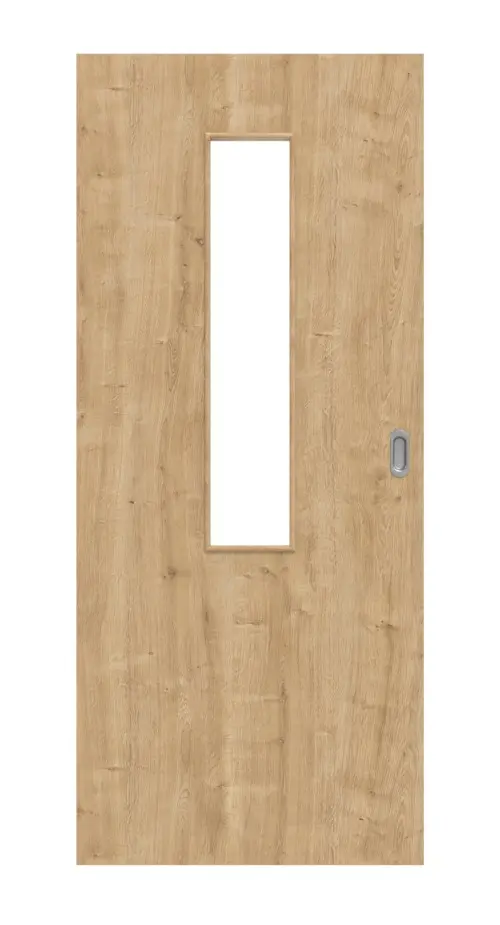 Widok frontowy dąb sękaty 4 LA na środku Basic Durat drzwi przesuwne - Huga