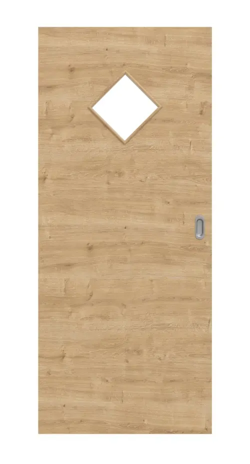 Widok frontowy - dąb sękaty wzdłuż LA 6 Raute Basic Durat drzwi przesuwne - Huga