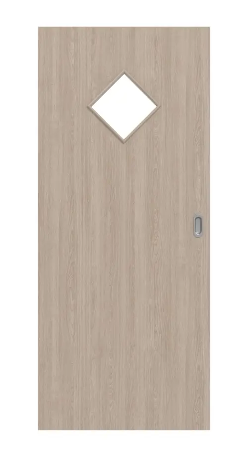 Widok frontowy drzwi przesuwnych dąb szary LA 6 romb Basic Durat - Huga