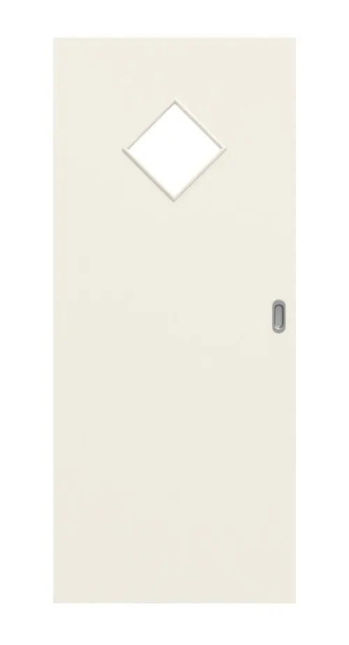 Widok frontowy biały podobny do RAL 9010 LA 6 romb Basic drzwi przesuwne lakierowane - Huga