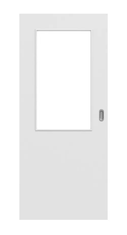Widok frontowy drzwi przesuwnych biel baliowa LA 7 Basic Durat - Huga