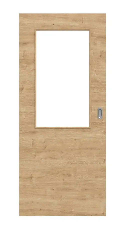 Widok frontowy dąb sękaty wzdłuż LA 7 Basic Durat drzwi przesuwne - Huga