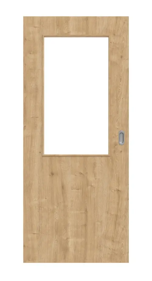 Widok frontowy drzwi przesuwnych dąb sękaty LA 7 Basic Durat - Huga