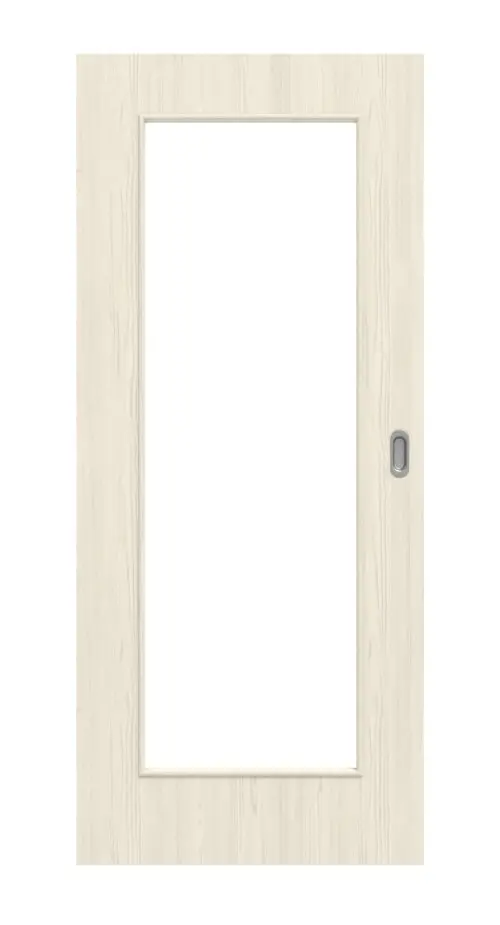 Widok frontowy drzwi przesuwnych modrzew lazura LA 8 Basic Durat - Huga