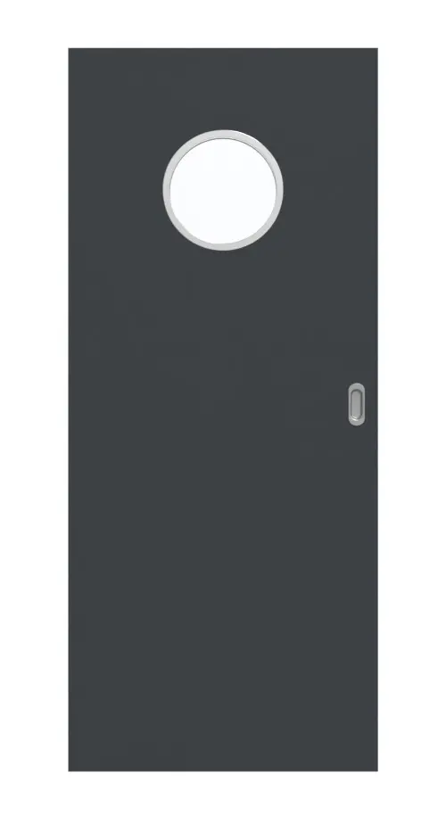 Widok frontowy drzwi przesuwnych lakierowanych antracyt RAL 7016 LA bulaj Basic - Huga