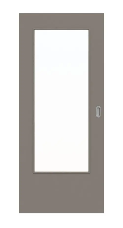 Widok frontowy: drzwi przesuwne taupe (kolor ciemnoszaro-brązowy) RAL 7048 lakier DIN-LA Basic - Huga