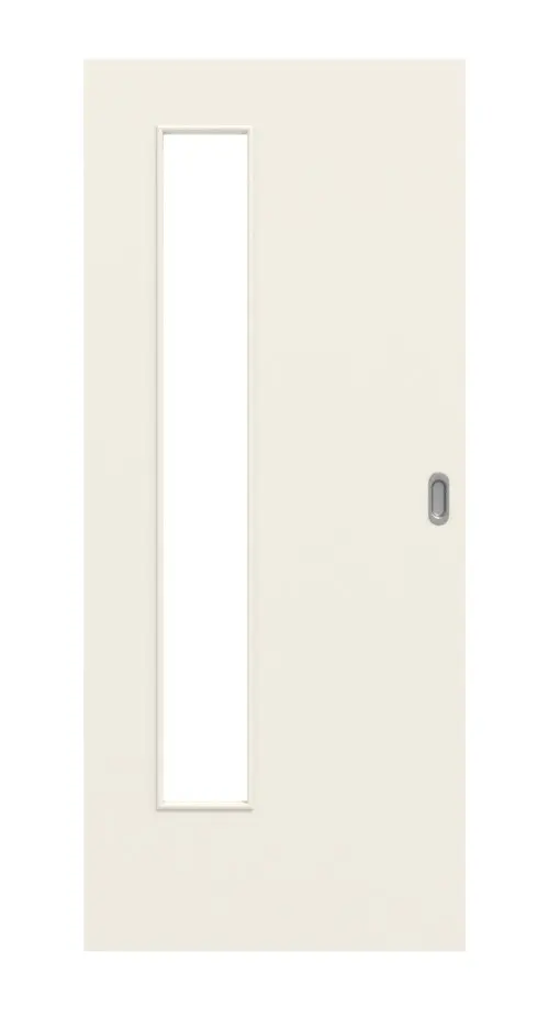 Widok frontowy - biały podobny do RAL 9010 LA 24 po stronie zawiasów Basic lakierowane drzwi przesuwne - Huga