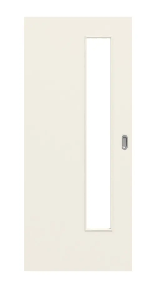 Widok frontowy: biały podobny do RAL 9010 LA 24 od strony zamka Basic lakierowane drzwi przesuwne - Huga