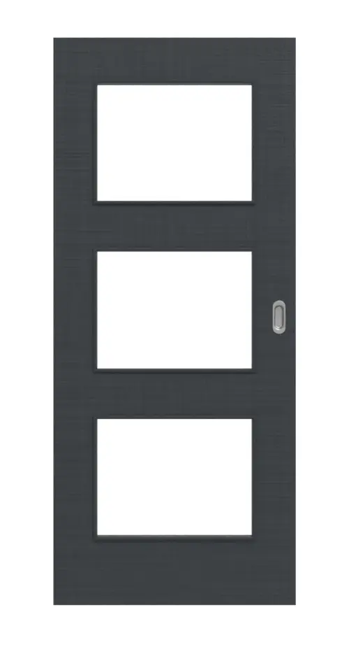 Widok frontowy drzwi przesuwnych Cotton like antracyt LA 11 Basic - Huga