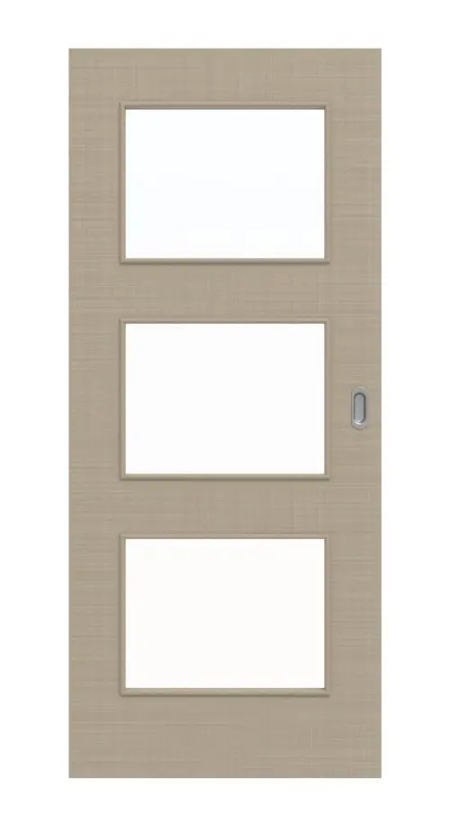 Widok frontowy drzwi przesuwnych Cotton like taupe (kolor ciemnoszaro-brązowy) LA 11 Basic - Huga