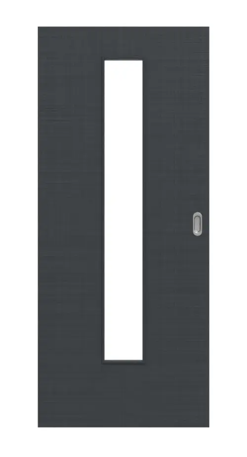 Widok frontowy drzwi przesuwnych Cotton like antracyt LA 24 Basic - Huga