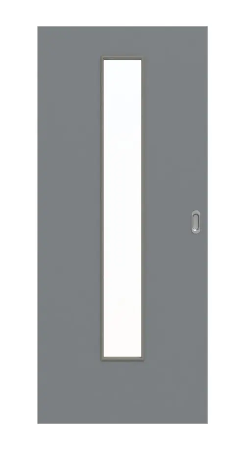 Widok frontowy drzwi przesuwnych ultramatowych Hygge szary LA 24 na środku Basic - Huga