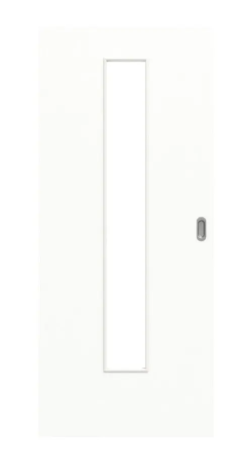 Widok frontowy drzwi przesuwne biel ultramatowa LA 24 Basic - Huga