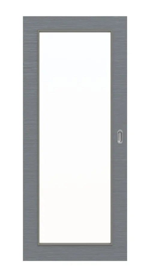 Widok frontowy – drzwi przesuwne strukturyzowana Hygge szary LA 27 Basic – Huga