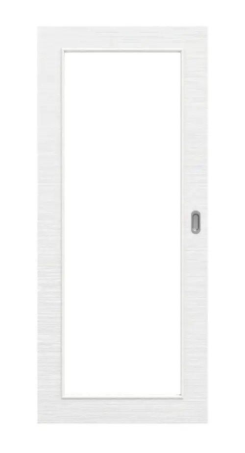 Widok frontowy - drzwi przesuwne biel strukturyzowana LA 27 Basic - Huga