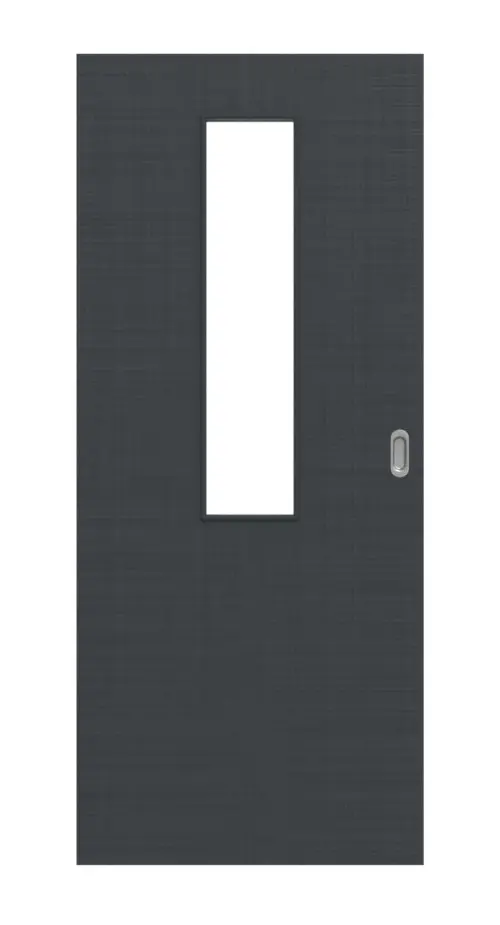 Widok frontowy drzwi przesuwnych Cotton like antracyt LA 4 Basic - Huga