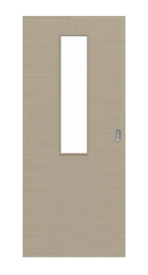 Widok frontowy drzwi przesuwnych Cotton like taupe (kolor ciemnoszaro-brązowy) LA 4 Basic - Huga