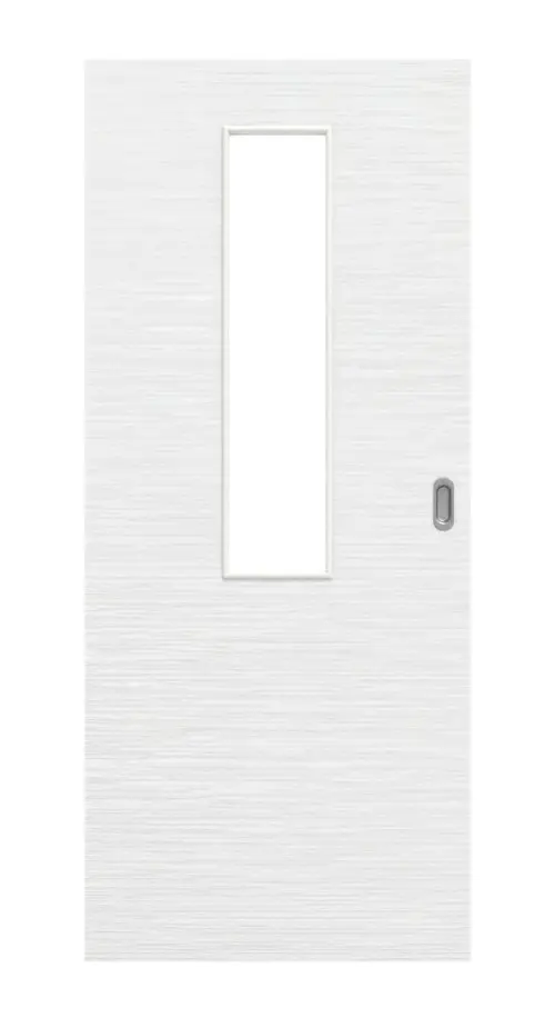 Widok frontowy: drzwi przesuwne biel strukturyzowana LA 4 Basic - Huga